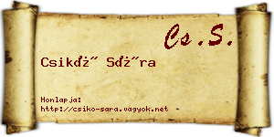 Csikó Sára névjegykártya